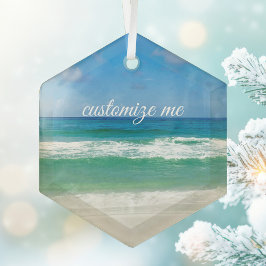 Schöne Strandfotografie Custom Seaside Zuhause Ornament Aus Glas