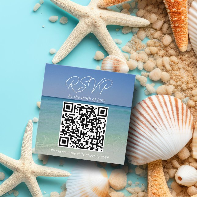Schöne Strandfotografie Hochzeit QR Code UAWG Begleitkarte (Von Creator hochgeladen)