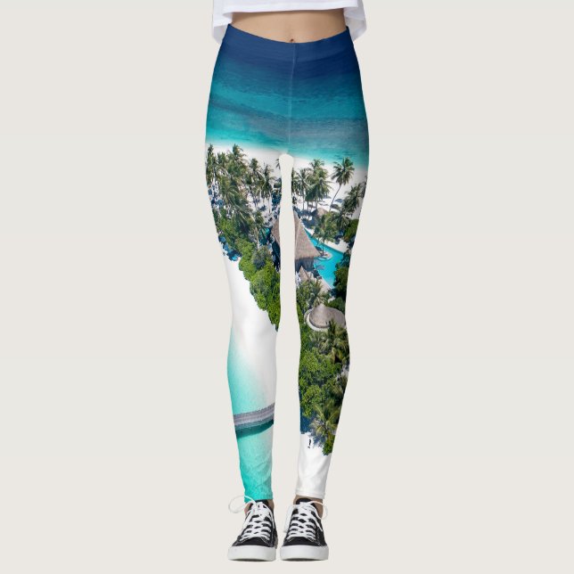 Schöne Strandlandschaft Leggings (Vorderseite)