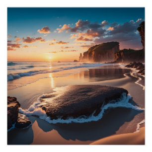 Schöne Strandlandschaft Poster