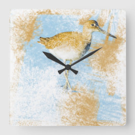 Schöne Strandmalerei in Willet Quadratische Wanduhr