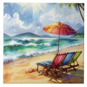 Schöne Strandszene Fliese