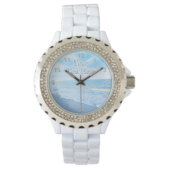 Schöne Strandwache für Frauen PERSONALISIERT Armbanduhr (Vorderseite)