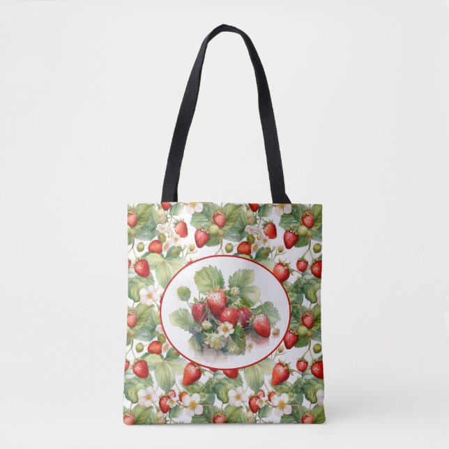 Schöne Strawberries Aquarellkunst Tasche (Vorderseite)