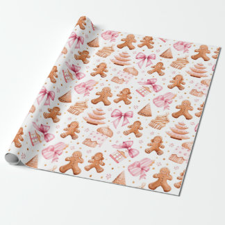Schöne Strawberry Gingerbrot Weihnachten Geschenkpapier