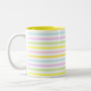 Schöne Streifen in Pastellfarben Zweifarbige Tasse