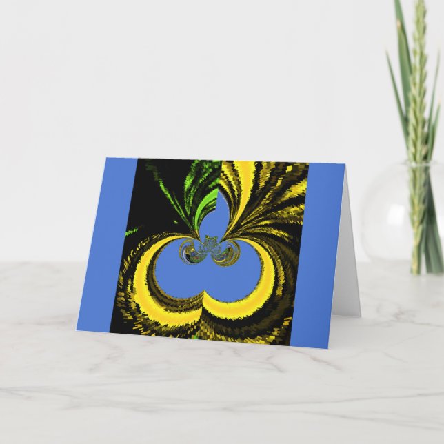 Schöne Südafrikanisch Gelb und Blau Kunst Karte (Vorderseite)