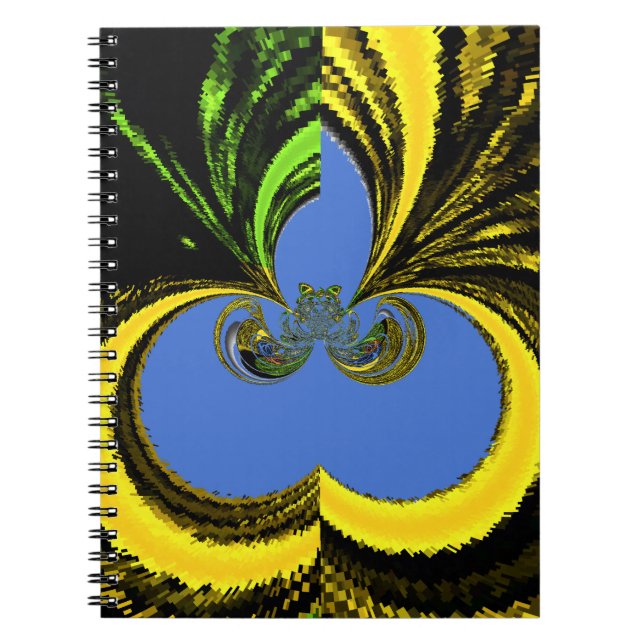 Schöne Südafrikanisch Gelb und Blau Kunst Notizblock (Vorderseite)