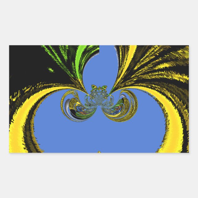 Schöne Südafrikanisch Gelb und Blau Kunst Rechteckiger Aufkleber (Vorderseite)