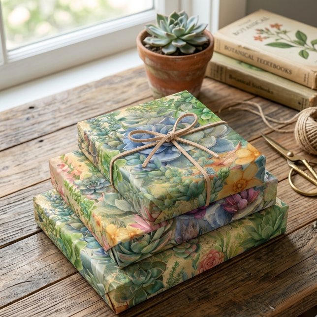 Schöne Sukkuläre Sorten Geschenkpapier Set (Von Creator hochgeladen)
