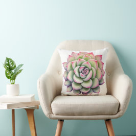 Schöne Sukkuline Blume Wasserfarbe Kissen