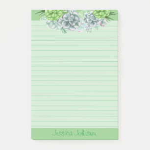 Schöne Sukkulturen Liebhaber Personalisierter Lind Post-it Klebezettel