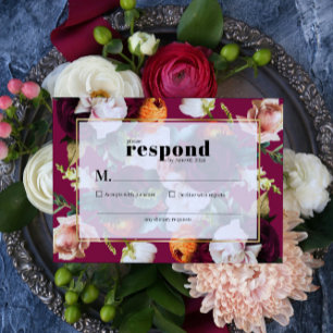 Schöne Summer Blume Hochzeitssuite RSVP Karte