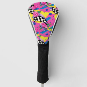 Schöne surrealistische rosa und Schachbrettmuster Golf Headcover