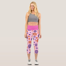 Schöne, süße Blume und Rose Muster Capri Leggings