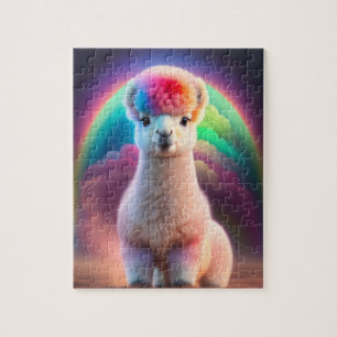 Schöne Süße Bunte Niedliche Flauschige Kleine Alpa