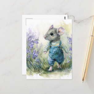Schöne süße Maus in Denim Postkarte