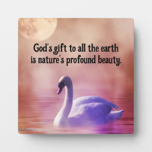 Schöne Swan Tabletop Plaque mit Easel Fotoplatte
