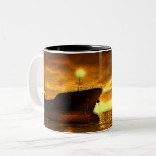 Schöne Szene mit Leuchtturm Zweifarbige Tasse
