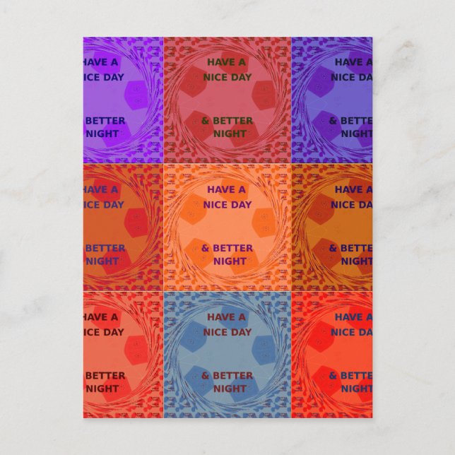 Schöne Tage & Nächte Pop Kunst drucken Postkarte (Vorderseite)