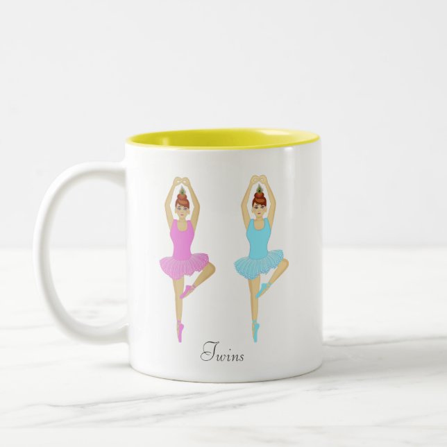 Schöne Tänzer mit zwei Balletten Zweifarbige Tasse (Links)