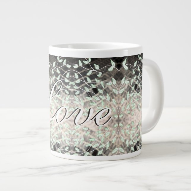 Schöne Tasse aus Leaf mit Grün und Schwarz (Vorderseite Rechts)