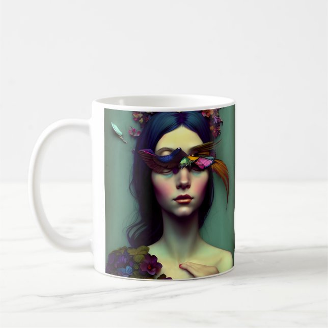 Schöne Tasse der schlafenden Fantasy Princess (Links)