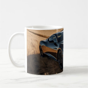 Schöne Tasse eines schwarzen Luxuswagens im Trocke