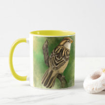 Schöne Tasse mit Little Sparrow - Malerei