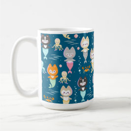 Schöne Tasse mit niedlichen Meerjungfrauen.
