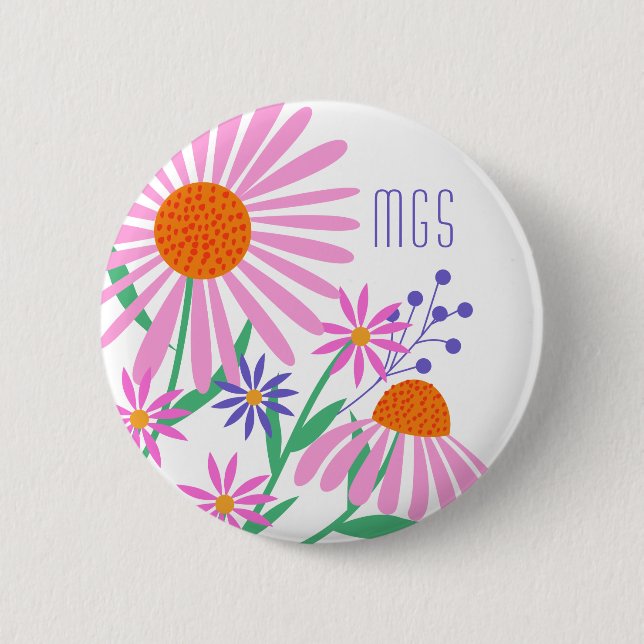 Schöne Tasten für benutzerdefinierte Monogramme Button (Vorderseite)