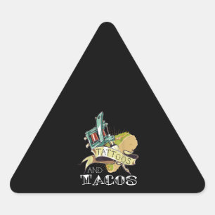 Schöne Tattoos und Tacos Tattoo & Taco Liebhaber Dreieckiger Aufkleber