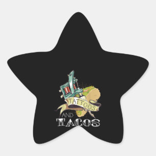 Schöne Tattoos und Tacos Tattoo & Taco Liebhaber Stern-Aufkleber