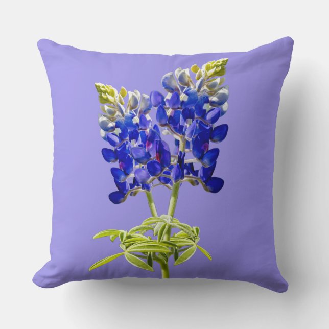 Schöne Texas Bluebonnets auf Lavendel, Kissen (Vorderseite)