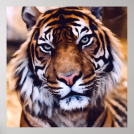 Schöne Tiger Cat Face Painted Wildlife Poster