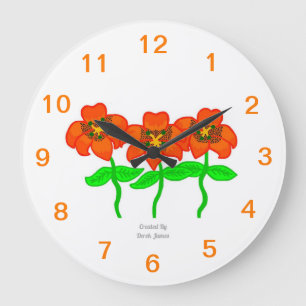 Schöne Tiger-Lilien-Acryl-Wanduhr Große Wanduhr