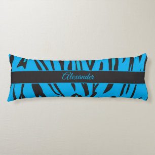 Schöne Tiger Print in Blau und Schwarz Seitenschläferkissen