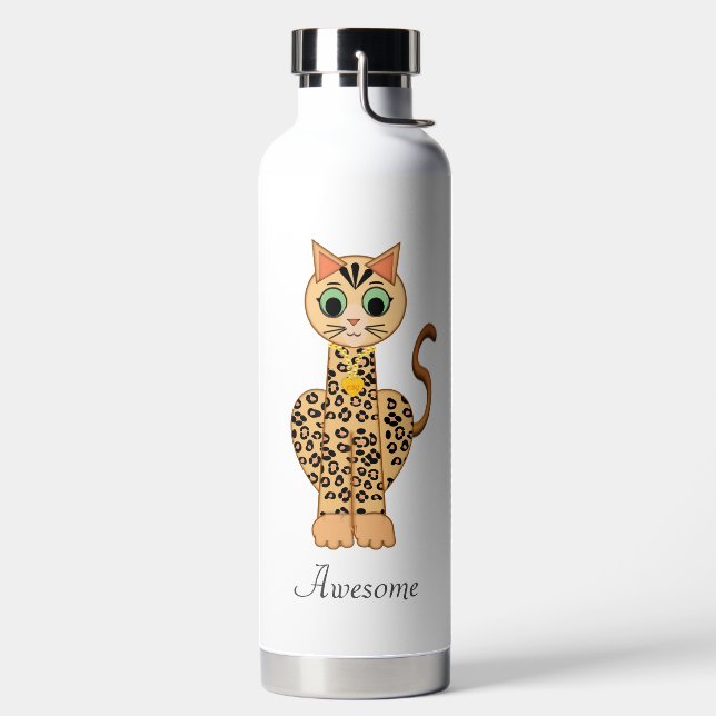 Schöne Tigerkatze Trinkflasche (links)