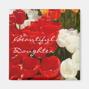 Schöne Tochtermagneten rote Tulpe-Blumen Magnet