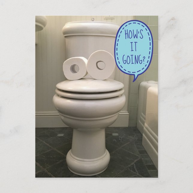 Schöne Toilette Fragend Wie geht es? Postkarte (Vorderseite)