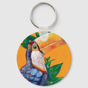 Schöne Toucan Bird Malerei Schlüsselanhänger
