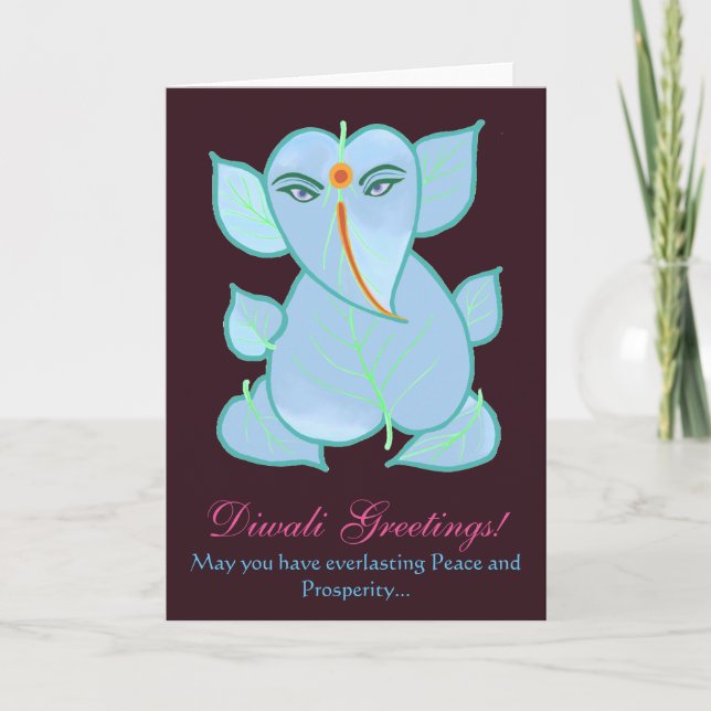 Schöne traditionelle Diwali Grüße Karte (Vorderseite)