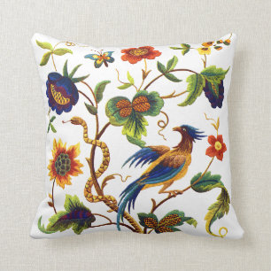 Schöne traditionelle Jacobean Crewel-Stickerei Kissen