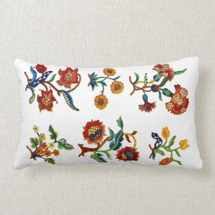 Schöne traditionelle Jacobean Crewel-Stickerei Lendenkissen
