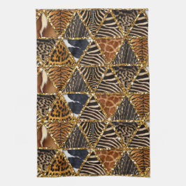 Schöne trendige Dreieck-Imitate Tierpelzprint Handtuch