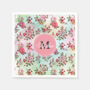 Schöne trendige, mädchenhaft Vintage Monogramm-R Serviette