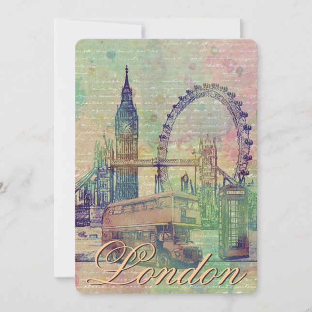 Schöne trendige Vintage Londoner Sehenswürdigkeite (Vorderseite)