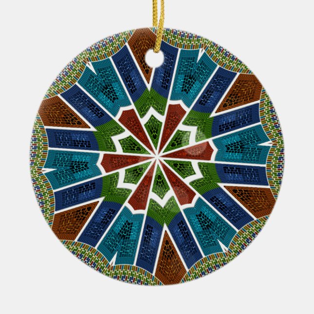 Schöne trendy asiatische Textil Design Kunst druck Keramikornament (Vorne)