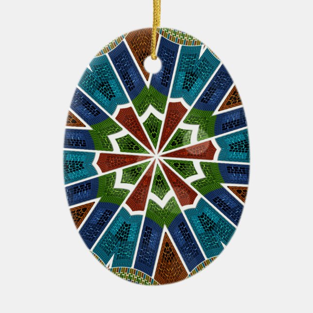 Schöne trendy asiatische Textil Design Kunst druck Keramikornament (Vorne)