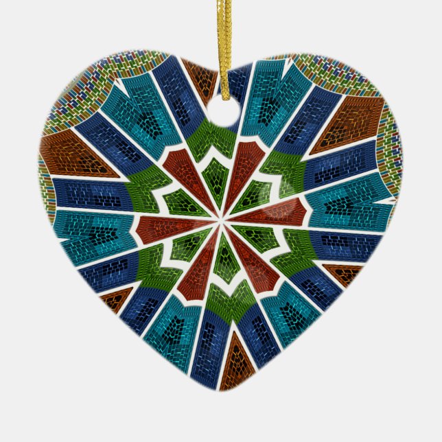 Schöne trendy asiatische Textil Design Kunst druck Keramikornament (Vorne)